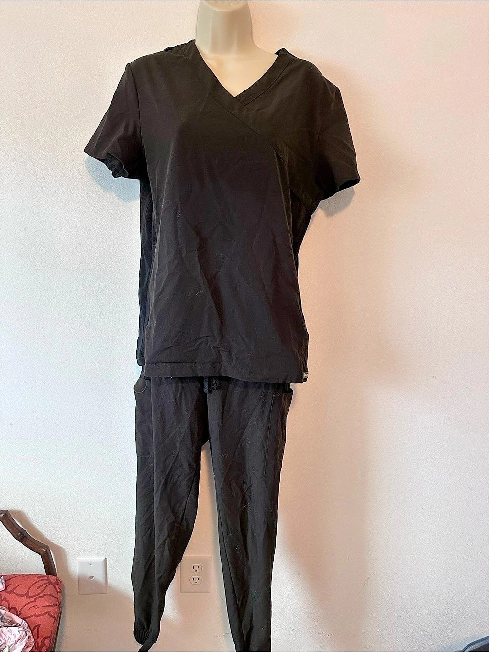 Black Scrub Set Size Small
